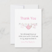 Clothesline mignonne fille Baby shower Merci (Devant)