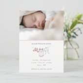 Clothesline rose Photo Faire-part de naissance béb (Debout devant)