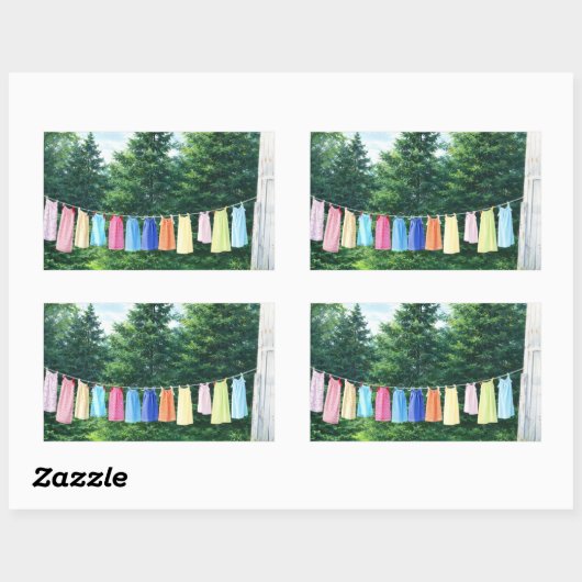 Clothesline Sticker | Nostalgic Laundry Line (Feuille)
