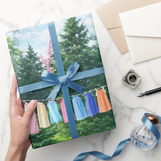 Clothesline Wrapping Paper | Nostalgic Laundry Cadeaupapier (Geschenken)