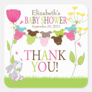 Clotheslines Baby Boy Girl Sticker Baby shower