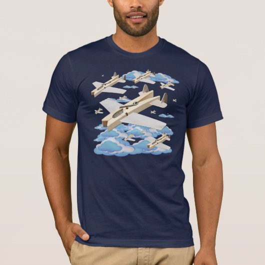 Clothespin Airplanes T-shirt (Voorkant)