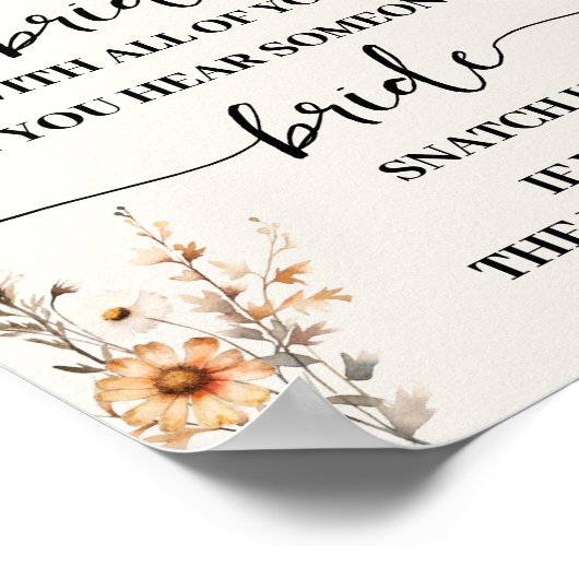 Clothespin Herfst Wildflower Vrijgezellenfeest Spe Poster (Hoek)