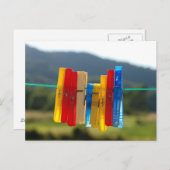 Clothespins Briefkaart (Voorkant / Achterkant)