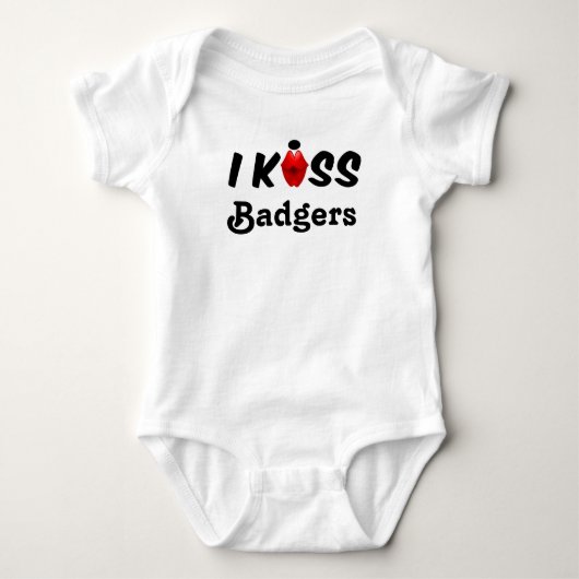Clothing Baby I Kiss Badgers Romper (Voorkant)