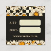 Clothing Tags Small Business Retro Groovy Daisy Contactkaartje (Achterkant)