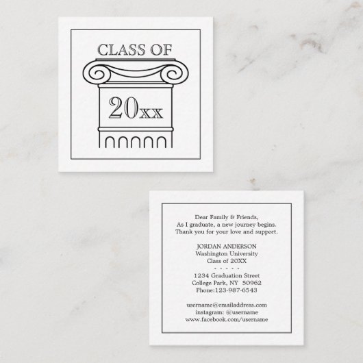 Clôture de faire-part d'insertion d'obtention du (Devant / Derrière)