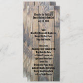 Clôture en bois rustique Mariage mince Menu Table (Devant / Derrière)