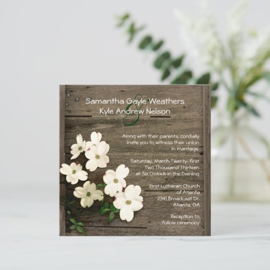 Clôture rustique & Faire-part de mariage de fleurs (Debout devant)