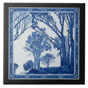 Clôtures, carreau d'art en céramique bleu cobalt d
