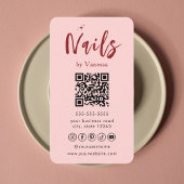 Clou Artiste Salon Rose Qr Code Chic Carte de visi