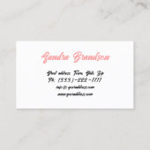 Clou coloré Polonais Manicuriste Carte de visite (Dos)