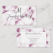 clou de marbre rose chic Salon carte de visite (Devant / Derrière)
