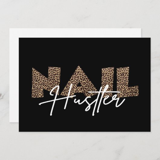 Clou Hustler Leopard Animal Invitation Carte (Devant / Derrière)