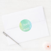 Clou Mail ! Autocollant - couleur vert bleu (Enveloppe)