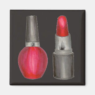 Clou rouge à lèvres Maquillage polonais Magnet de