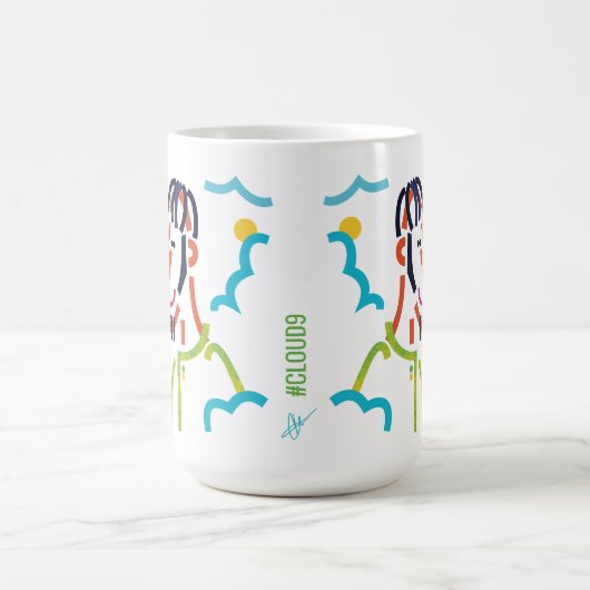 Cloud 9 Abstrait Art Moderne Illustration Mug (Centre)