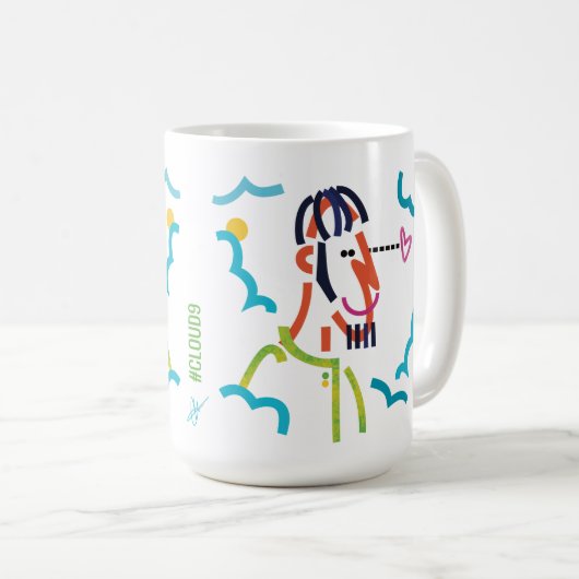 Cloud 9 Abstrait Art Moderne Illustration Mug (Devant droit)
