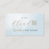 Cloud 9 Baby shower QR Code Blue Gift Registry Informatiekaartje (Achterkant)