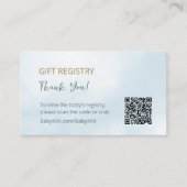 Cloud 9 Baby shower QR Code Blue Gift Registry Informatiekaartje (Voorkant)