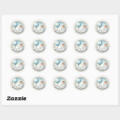 Cloud 9-Baby shower Ronde Sticker (Vel)