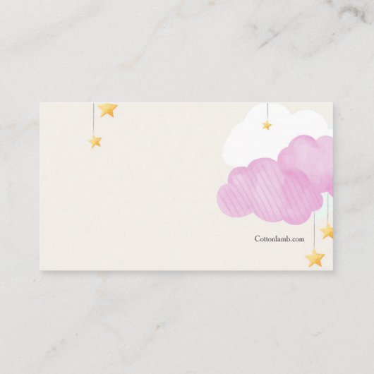 Cloud 9 Baby shower roze Kaart met luierriffel (Achterkant)