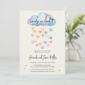 Cloud 9 Baby shower schattige harten Save The Date (Staand voorkant)