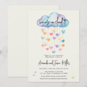 Cloud 9 Baby shower schattige harten Save The Date (Voorkant / Achterkant)