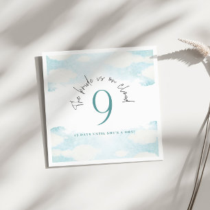 Cloud 9 Blauw en Witte Bruidsdouche dromerig Servet