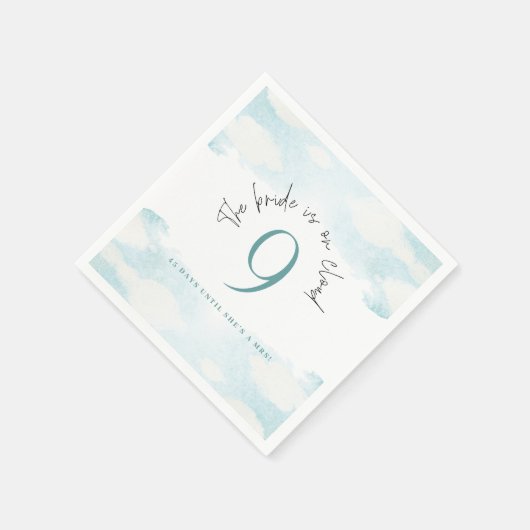 Cloud 9 Blauw en Witte Bruidsmeisjesfeest dromerig Servet (Hoek)