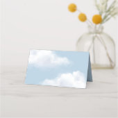 Cloud 9 Blue Baby Boy Shower Place Card (Achterkant)