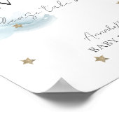 Cloud 9 Blue Clouds & Stars Boy Baby shower Favori Poster (Hoek)