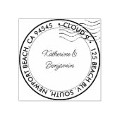 Cloud 9 Bruiloft Bruids Namen Rond Retouradres Rubberstempel (Afrduk)