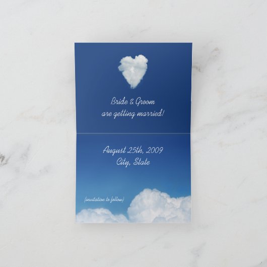 Cloud 9 - Carte "Enregistrer la date" (Intérieur)