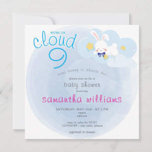 Cloud 9 Een Bunny Blue Easter Boy Baby shower Kaart