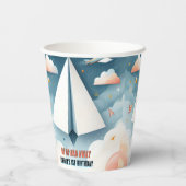 Cloud 9 Fly Kinder Sky Joy Vliegtuig 1e Verjaardag Papieren Bekers (Achterkant)