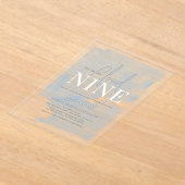 Cloud 9 Gold Stars Blue Boy Baby shower Acryl Uitnodigingen (Laagn)