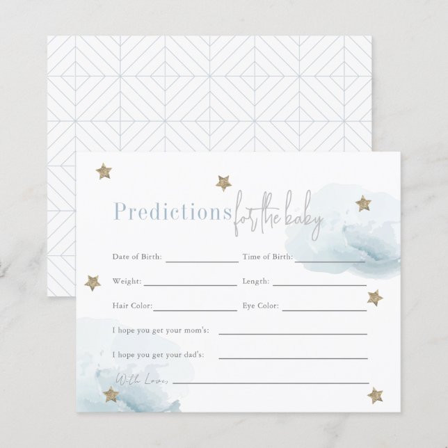 Cloud 9 Gold Stars Blue Boy Baby voorspellingen (Voorkant / Achterkant)
