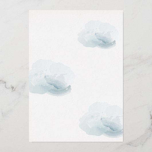 Cloud 9 Gold Stars & Blue Clouds Vrijgezellenfeest Folie Uitnodiging (Achterkant)