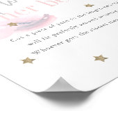Cloud 9 Gold Stars Roze Baby shower Hoe groot buik Poster (Hoek)