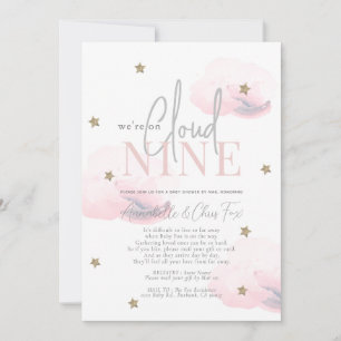 Cloud 9 Gold Stars Roze Baby shower per Mail Kaart