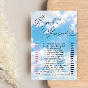 Cloud 9 Hij zei dat ze moest raden wie het spel ze