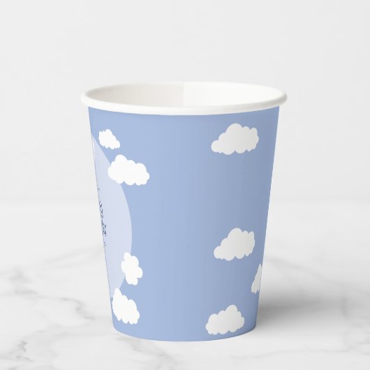 Cloud 9 Nine Baby shower Whimsical Party Schattige Papieren Bekers (Links)