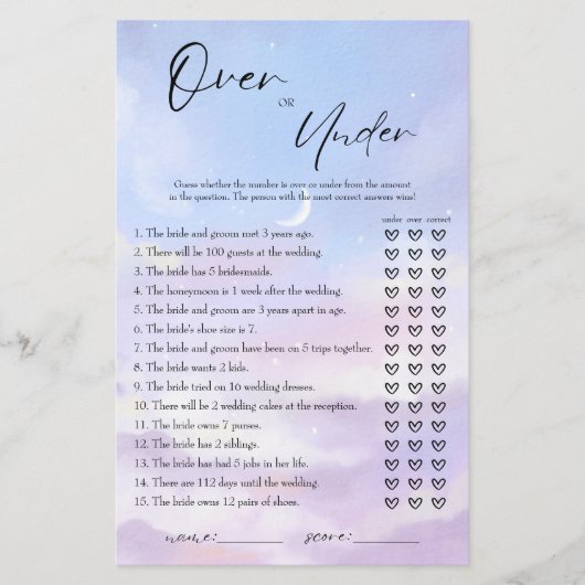 Cloud 9 Plus Ou Moins De Fête des mariées Carte De (Devant)