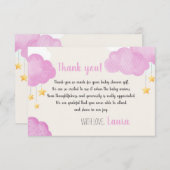 Cloud 9 Roze bedankkaart (Voorkant / Achterkant)