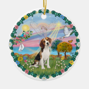 Cloud Angel #1B - Beagle Keramisch Ornament
