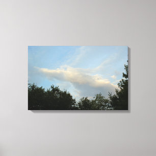 Cloud Angel die door de hemel vliegt - Larg Canvas Afdruk