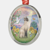 Cloud Angel - Siamese kat Metalen Ornament (Links)
