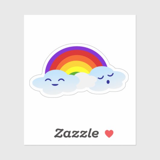 Cloud arc-en-ciel mignon - Sticker Kawaii (Feuille)