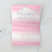 Cloud baby roze waterverf bedankt kaart (Binnen)
